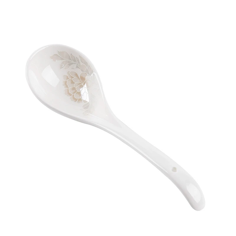 小件随心配酒店家用简约陶瓷大号长柄盛汤清雅名媛大勺创意勺子