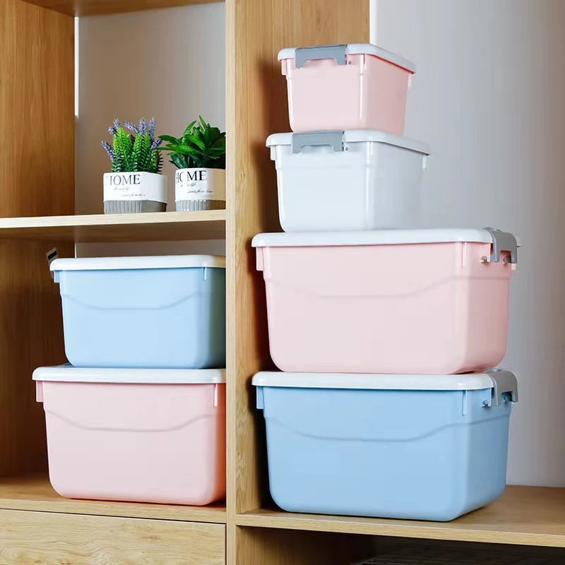 零食收纳箱小号衣服整理箱子家用玩具筐塑料有盖学生宿舍杂储物盒