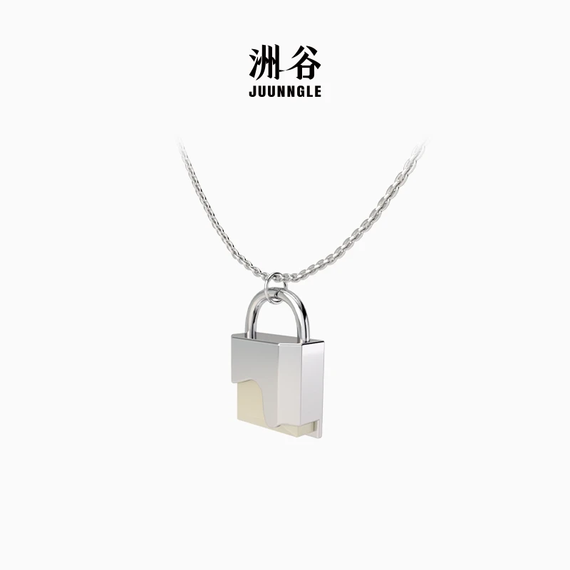 juunngle lab 链子925银 巧克力锁项链女男时尚百搭情侣小众礼物