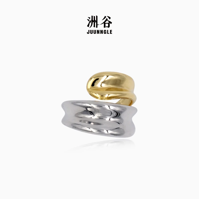 juunngle lab 铜合金戒指 拼色开口戒指女夏季气质百搭高级感礼物