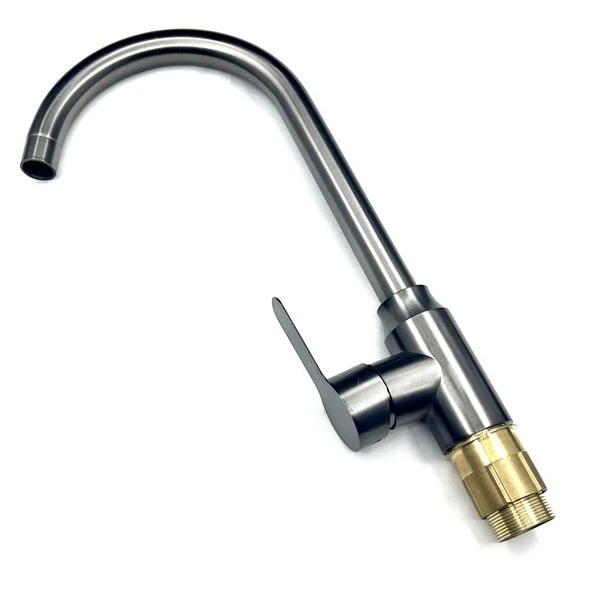 不锈钢水镀枪灰厨房菜盆冷热龙头C10049旋转