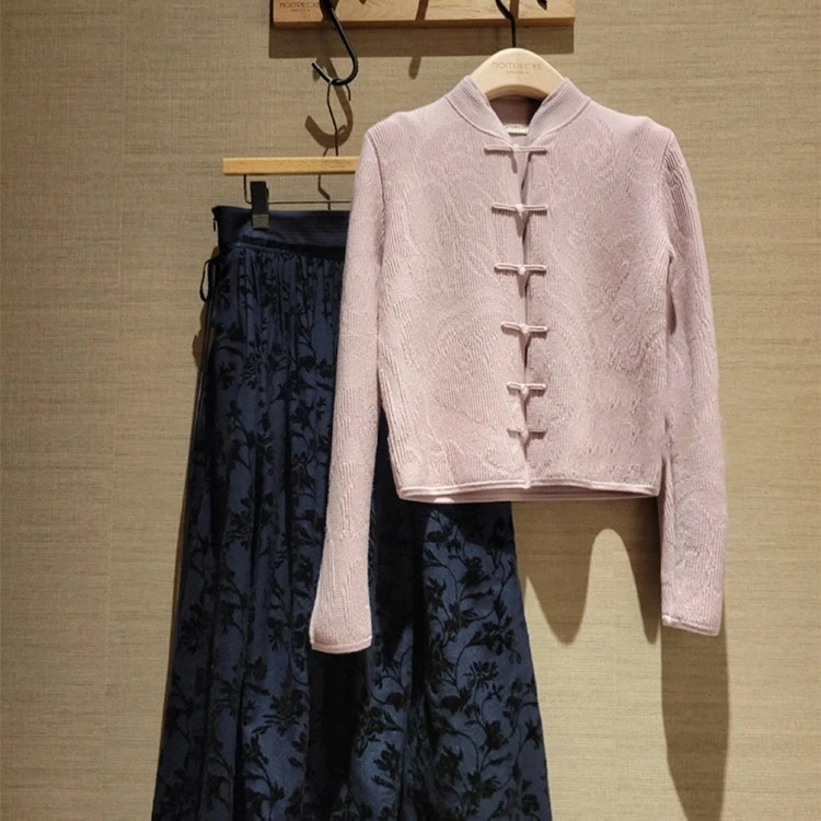 【设计师】新中式国风套装女秋冬小众设计感高级气质长袖两件套裙