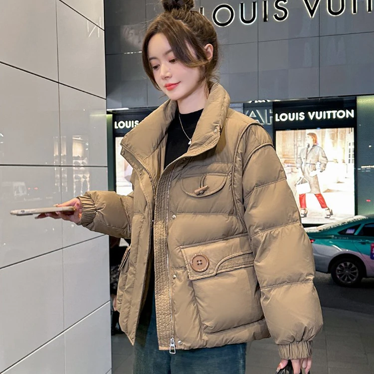 【设计师】韩版时尚洋气羽绒服女短款冬季新款白鸭绒加厚小个子外套