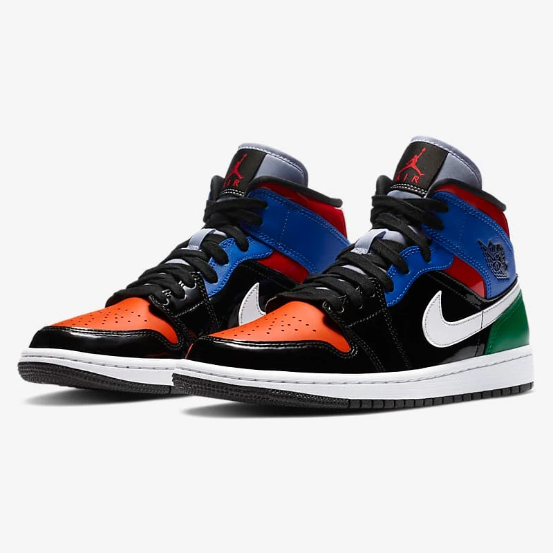 耐克Air Jordan 1 Mid SE AJ1 GS 彩色拼接 中帮篮球鞋CV5276-001