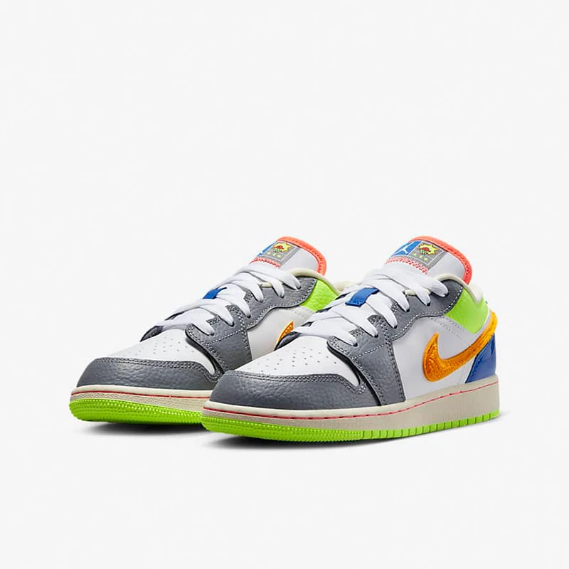 耐克Air Jordan 1 Low AJ1 GS 白灰低帮复古潮流篮球鞋FB1835-181