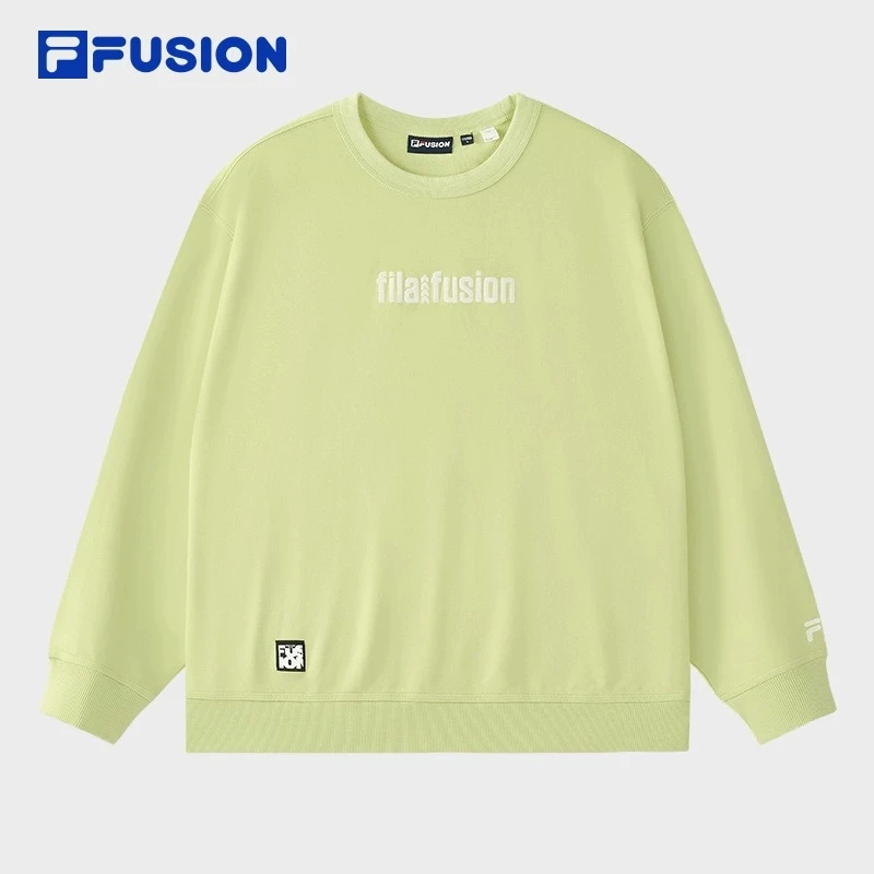 FILA FUSION斐乐潮牌男子套头卫衣2024长袖新款休闲纯棉针织上衣