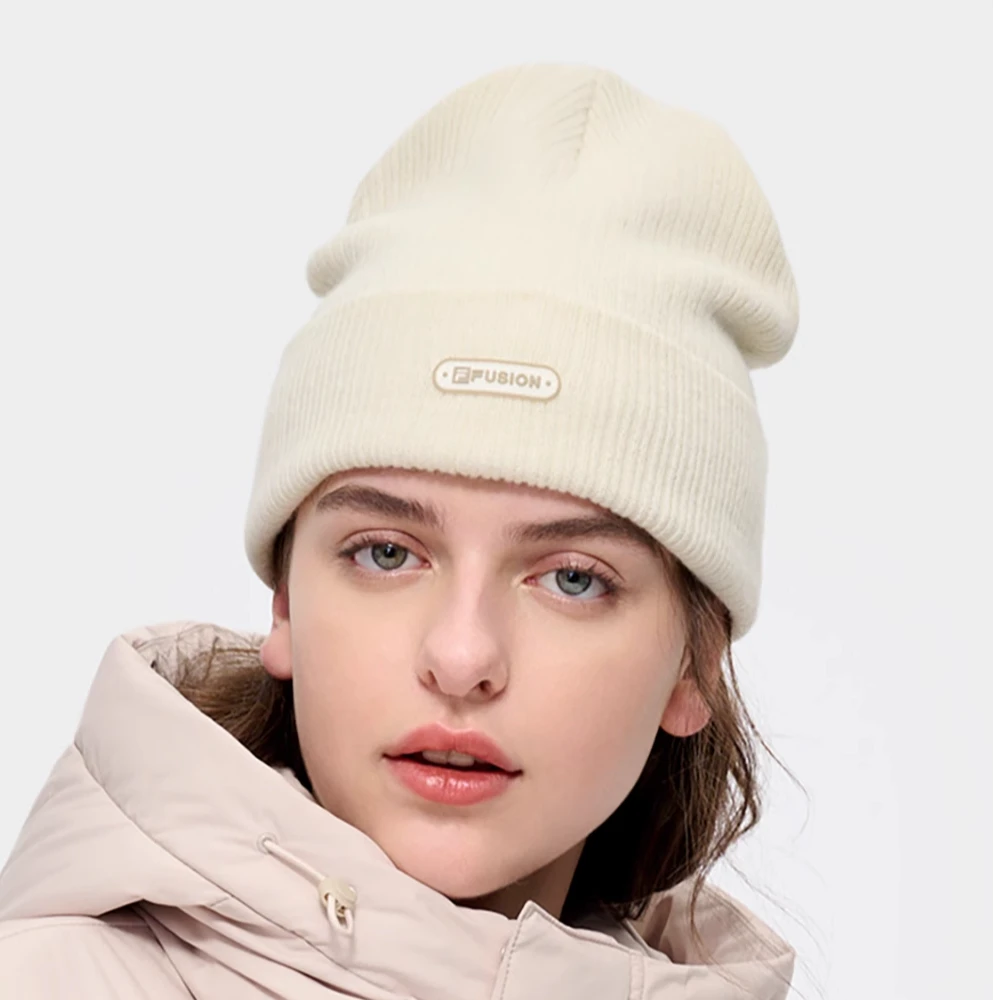 FILA FUSION斐乐情侣针织帽2024冬季新款休闲帽子薄款男女毛线帽