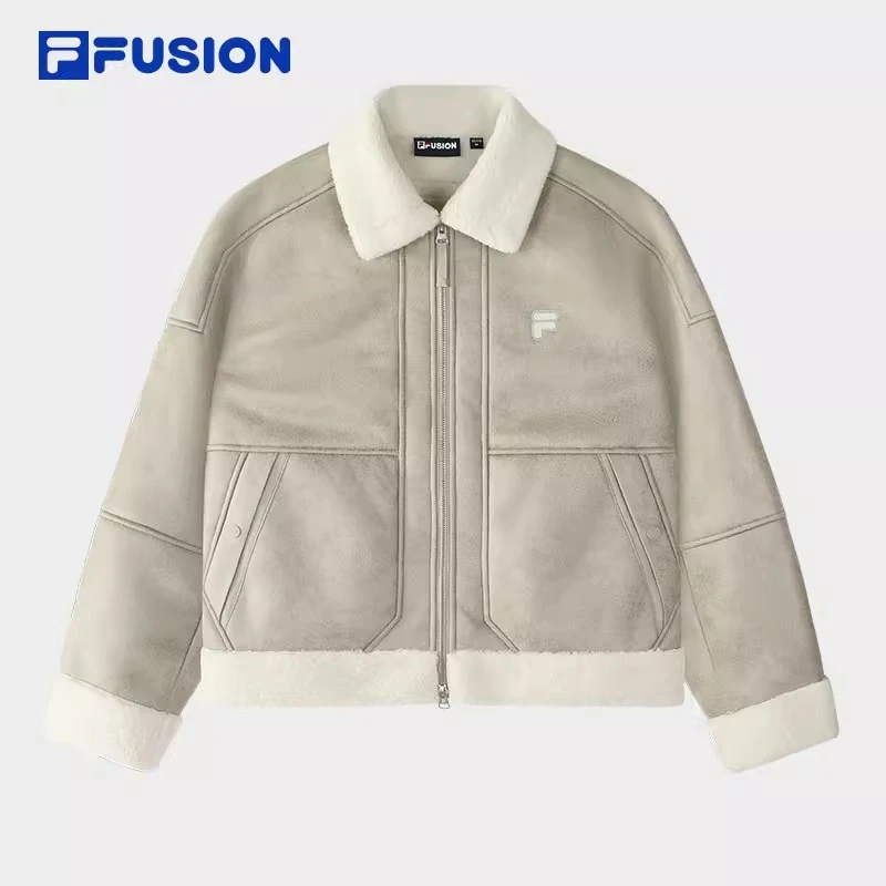 FUSION斐乐女装上衣2025春季新款休闲宽松仿羊羔绒外套T11W515903