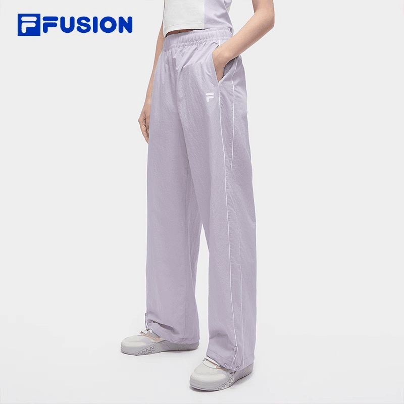 FILA FUSION斐乐潮牌梭织长裤2024春季新款宽松休闲裤 T11W425801
