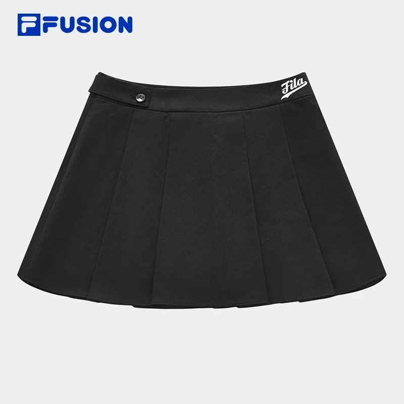 FILA FUSION梭织裙 2024春季时尚休闲半身裙百褶裙T11W412303
