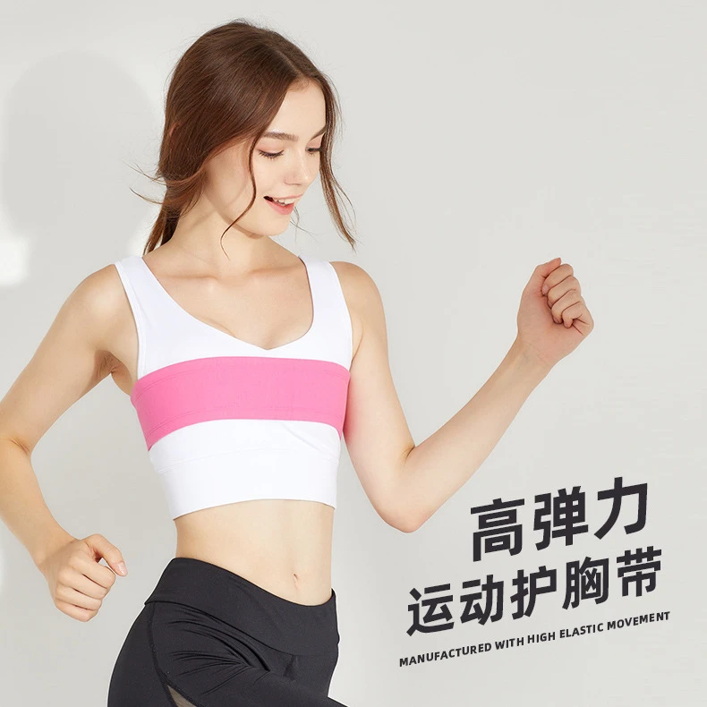 利赞高弹力运动护胸带女士防受伤跑步健身稳定大胸减震瑜伽四季P