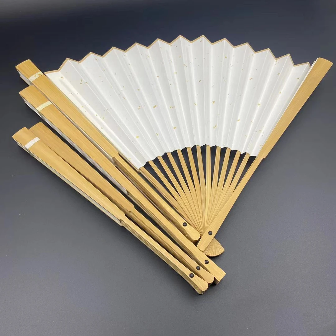 古风水磨5寸到95寸文玩折扇玉竹折扇苏工扇面宣纸洒金扇面手工