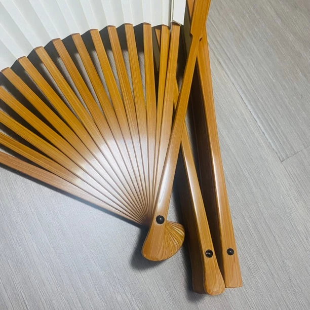 纯手工全老玉竹双合青中国风文玩折扇95寸16方2.0排口精品扇子