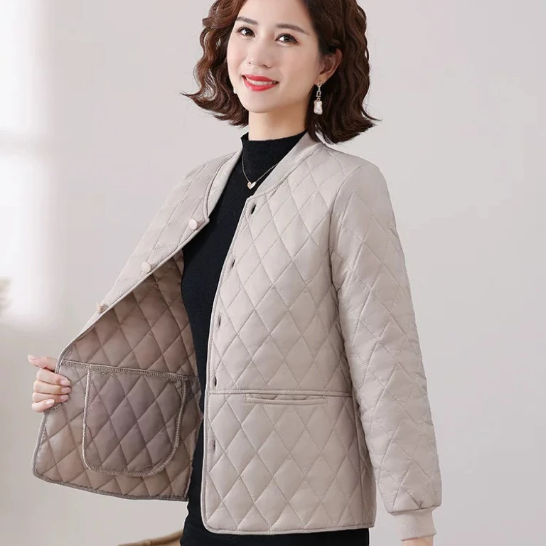 女冬季时尚新款中年妈妈装轻薄保暖大码洋气小棉袄妈妈外套060