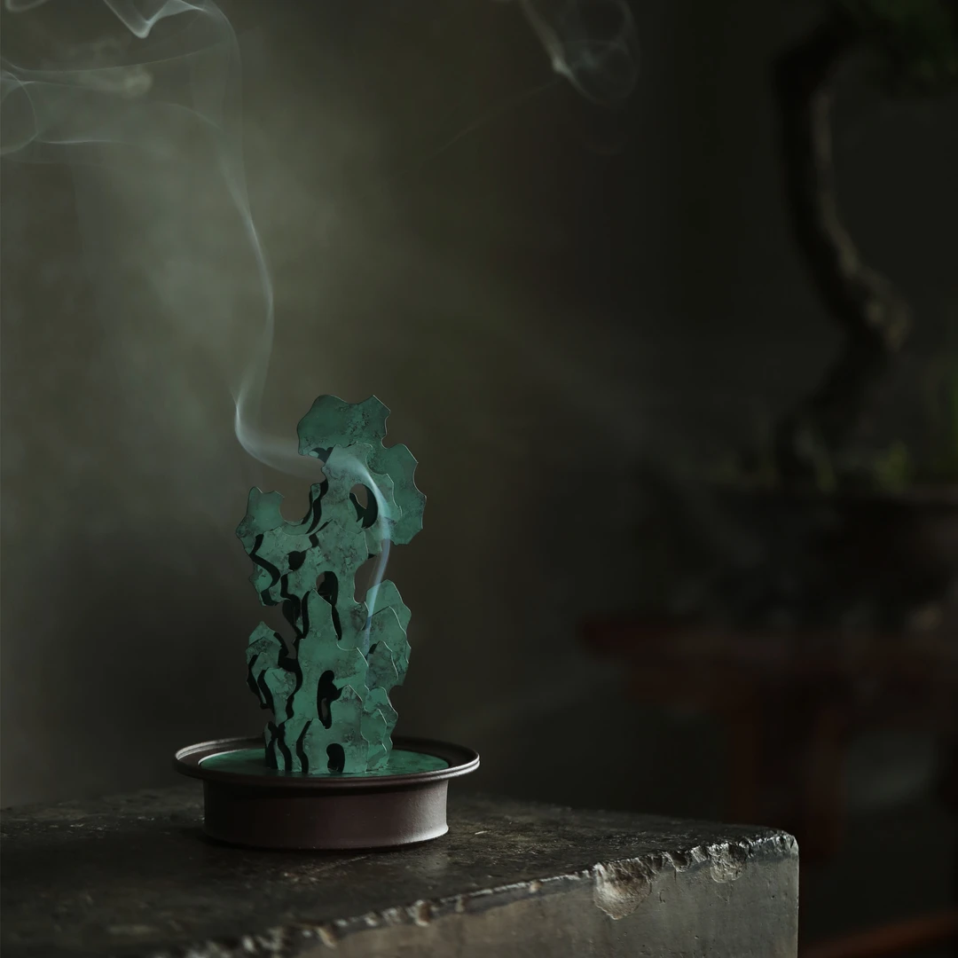物华添宝丨【雲壑系列】太湖石铁艺紫砂香炉 家居文房香熏炉