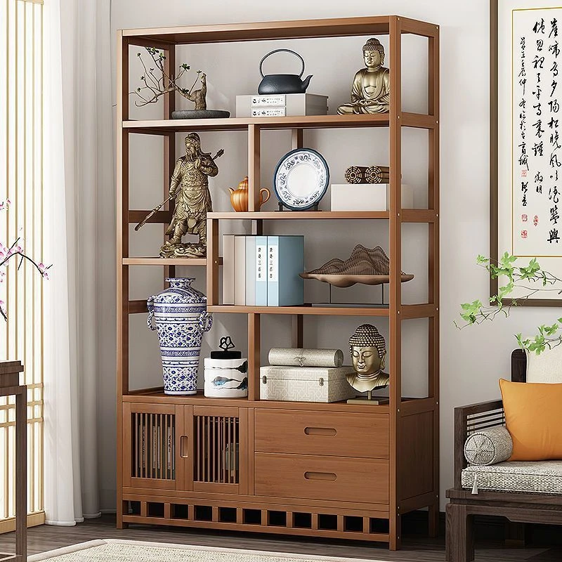 小扬哥博古架中式多宝阁茶叶展示柜非实木博古摆件柜置物架茶具客