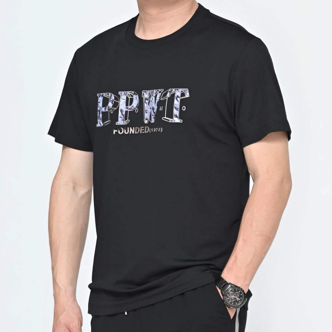 夏季高品 男士圆领3D字母透气短袖圆领时尚休闲T桖15891