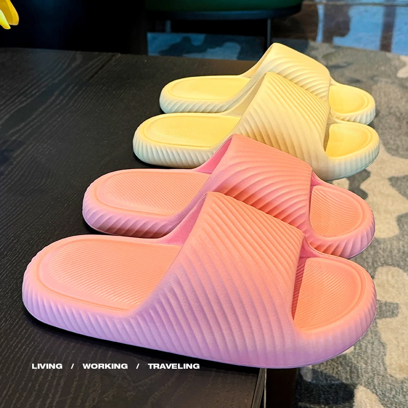 靓蒂芬夏天EVA洗澡拖鞋女简洁情侣室内简约浴室厚底防滑凉拖鞋男