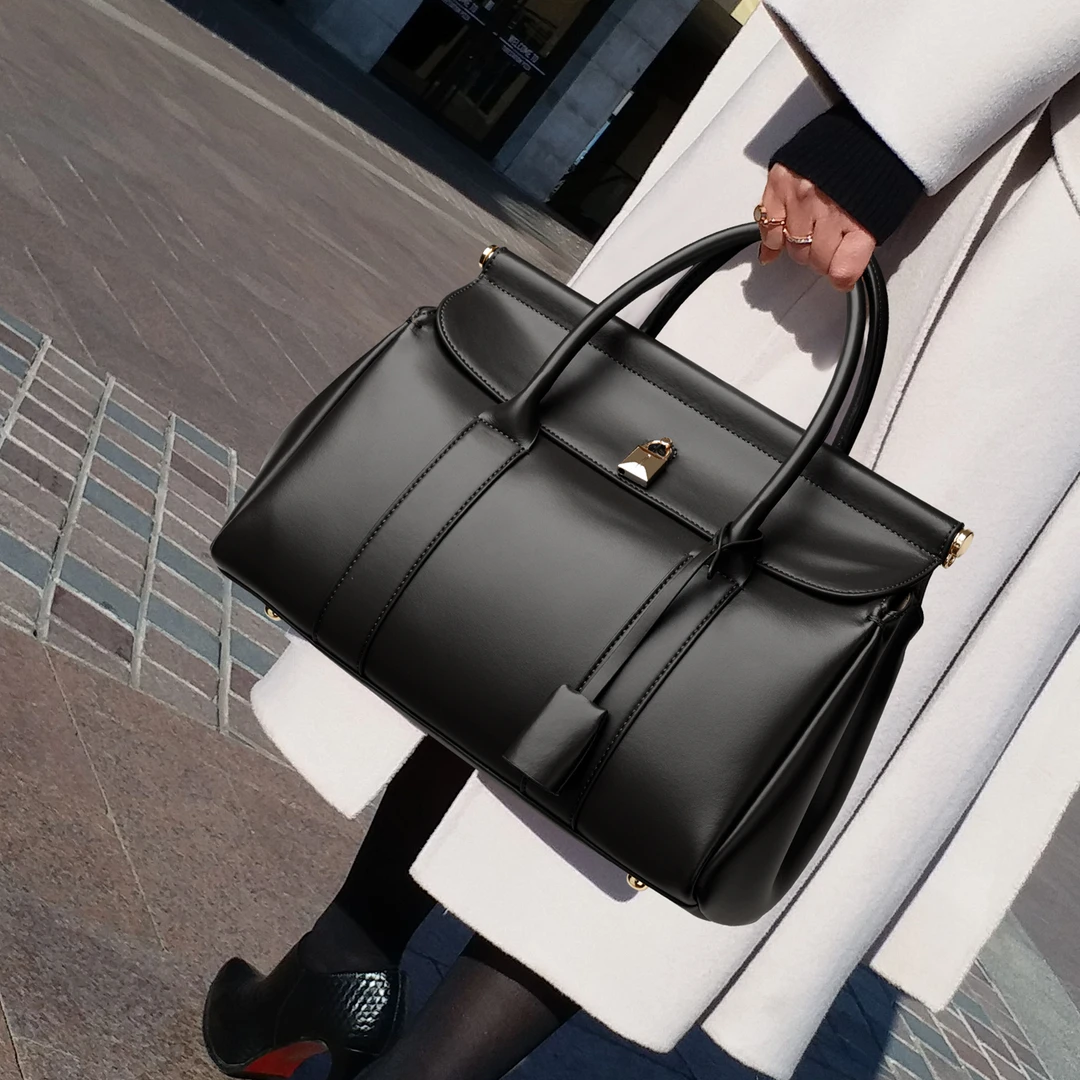 CCAMO轻奢牛皮女款包包上班通勤包大气手提包时尚女士单肩斜挎包