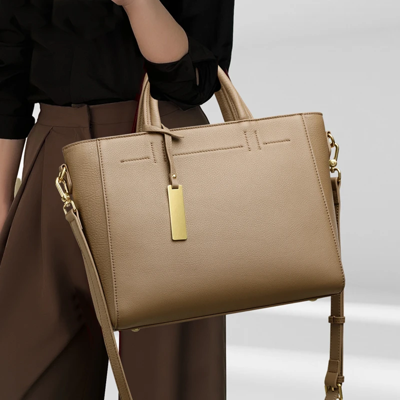 女士包包女包小众高级感牛皮托特包时尚潮流单肩包简约大气手提包