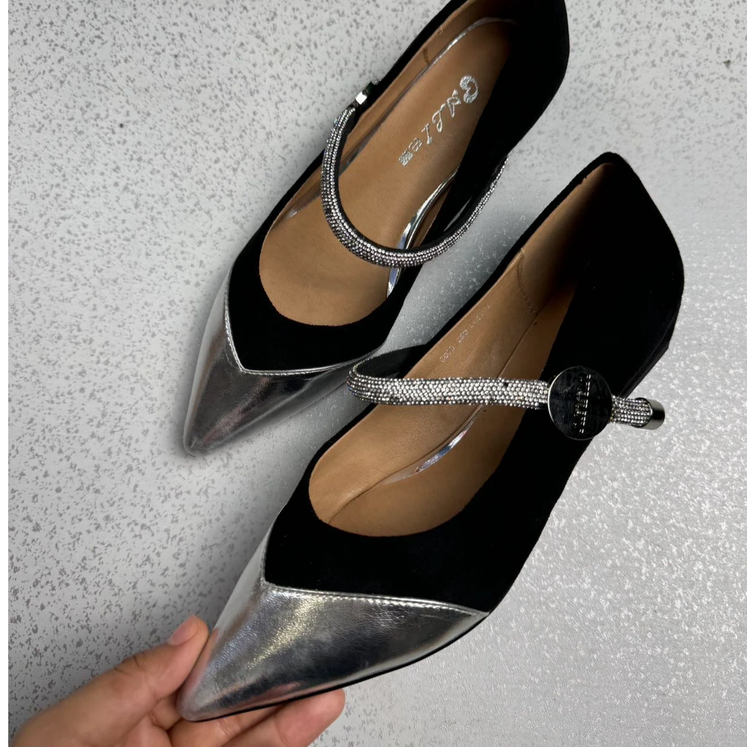 坎丽毕努尔皮鞋尖头平底鞋气质5639