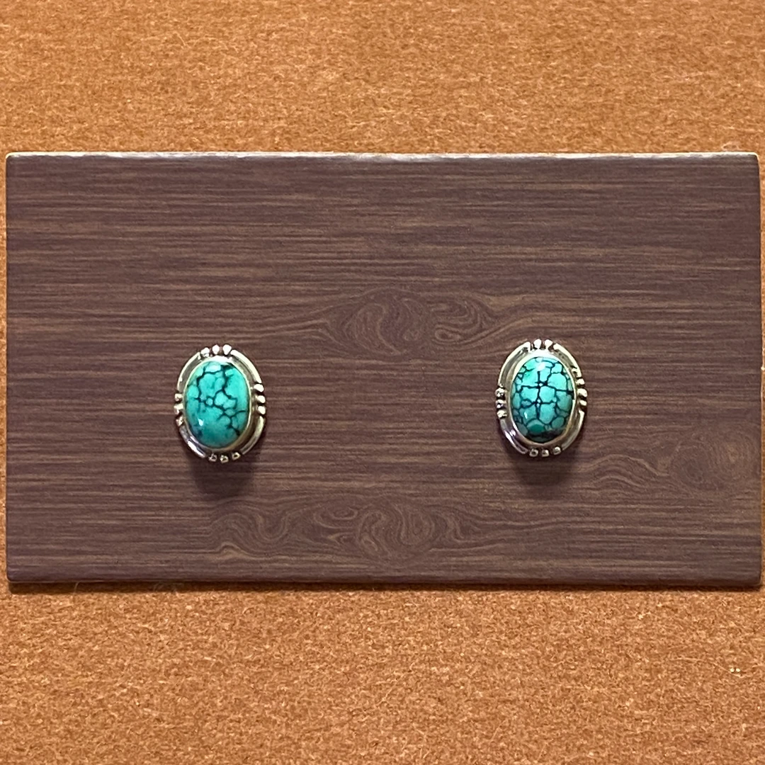 925银耳饰 H259 拉萨发货 纯银椭圆耳钉 尼泊尔纯手工经典