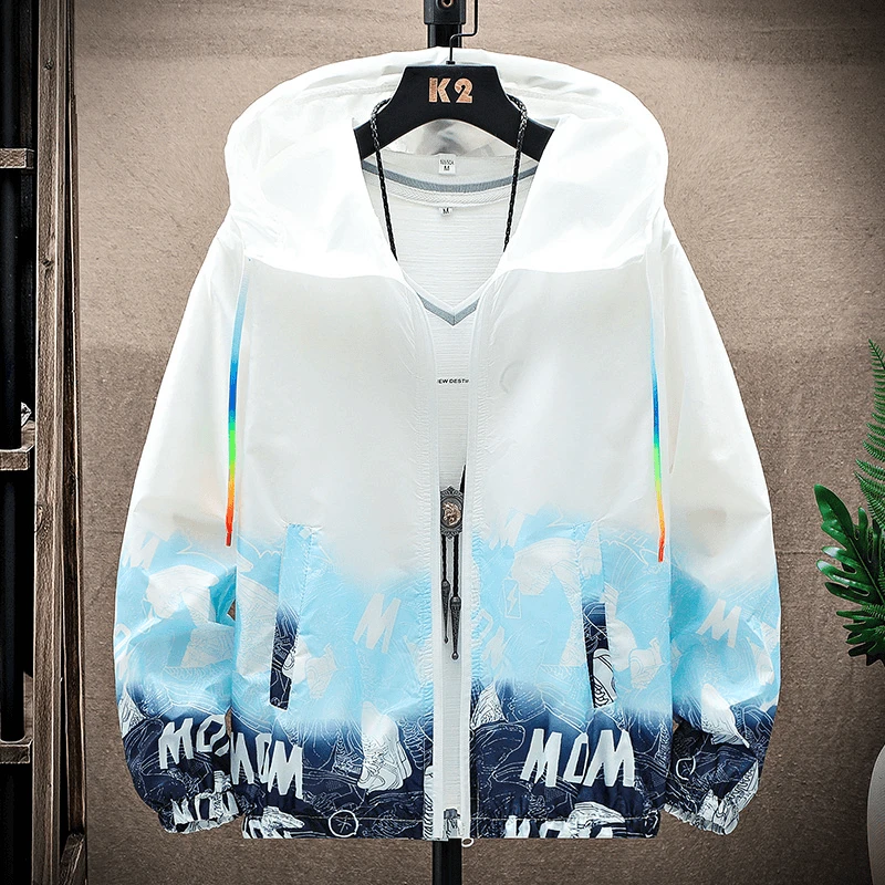 男夏季户外防晒衣青少年学生潮流薄款透气冰丝皮肤衣轻薄帅气上衣