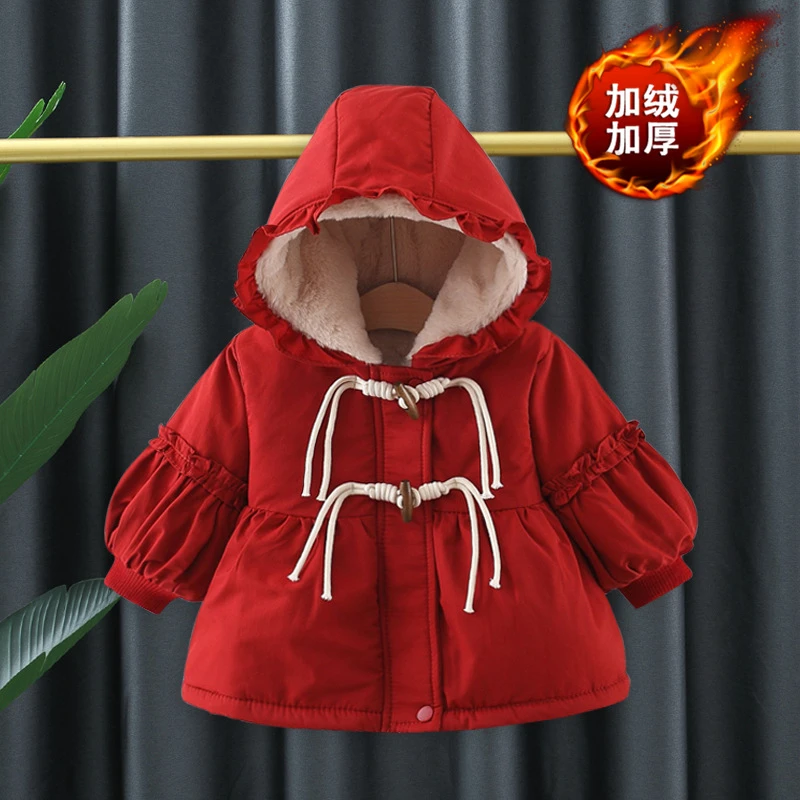 童装女童2023新款冬装女宝宝加绒加厚棉衣小童韩版派克服外套棉服