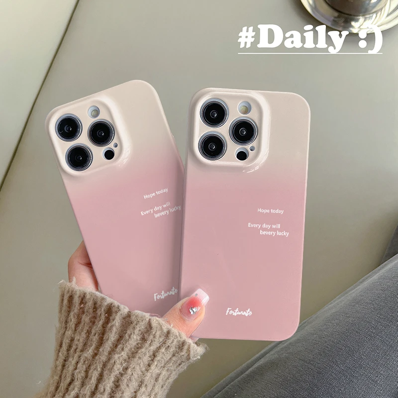 纯琪新款渐变粉字母菲林苹果15/华为/OPPO/VIVO/小米/荣耀】手机壳