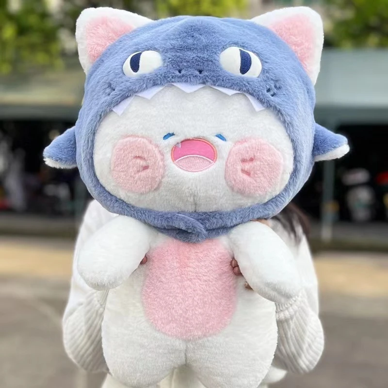 可爱鲨猫玩偶毛绒玩具鲨bee猫公仔布娃娃睡觉抱枕创意七夕礼物女