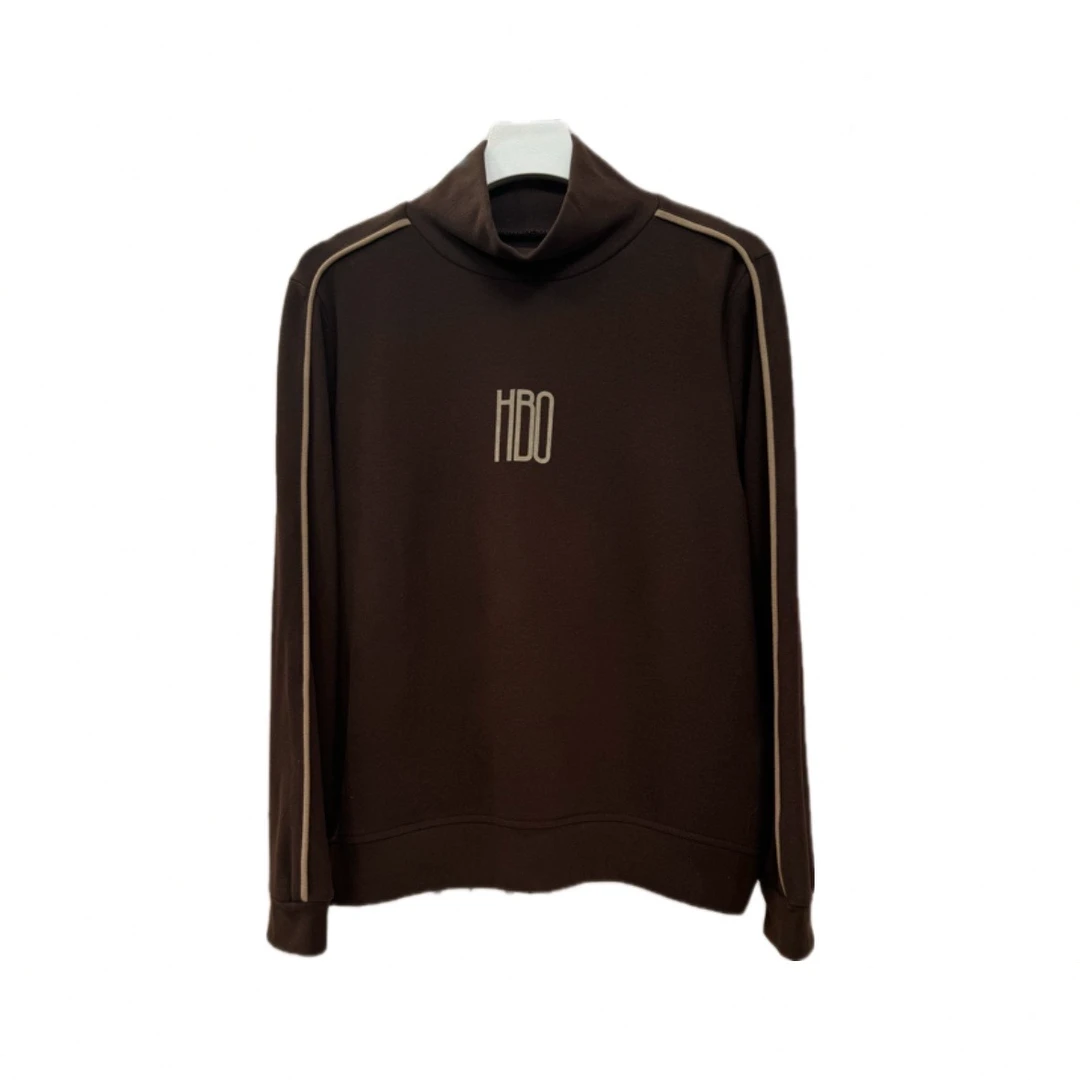 【慧姐私服】24秋冬舒适休闲百搭通勤中领德绒字母T恤2489