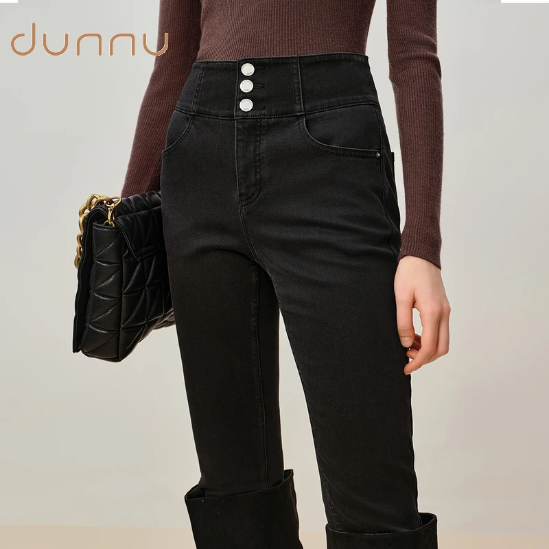 dunnu敦奴四季款显瘦修身水洗牛仔裤休闲小脚裤FT312122