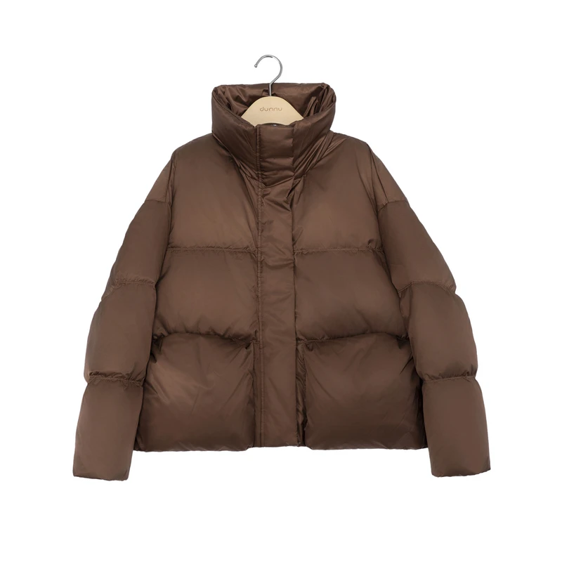 dunnu敦奴24年冬季短款鹅绒休闲情侣连帽宽松加厚羽绒服FT5Y2203