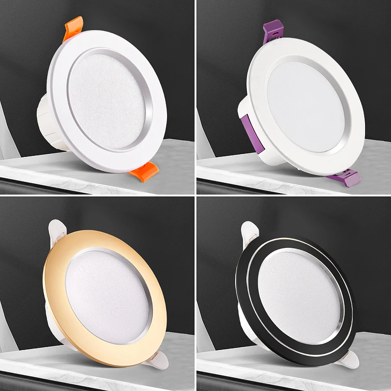 家用筒灯三色led筒灯客厅吊顶灯天花灯洞灯嵌入式7.5CM孔灯走廊灯