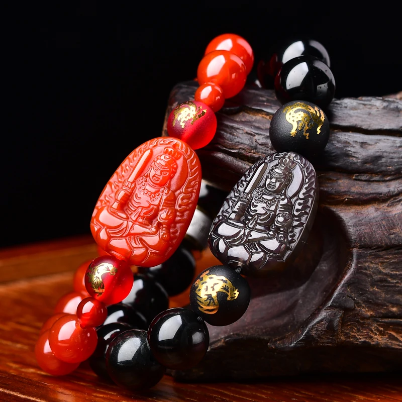 属鸡人喜和保岁吉贵宏手链2024龙年不动尊菩萨六合局手串