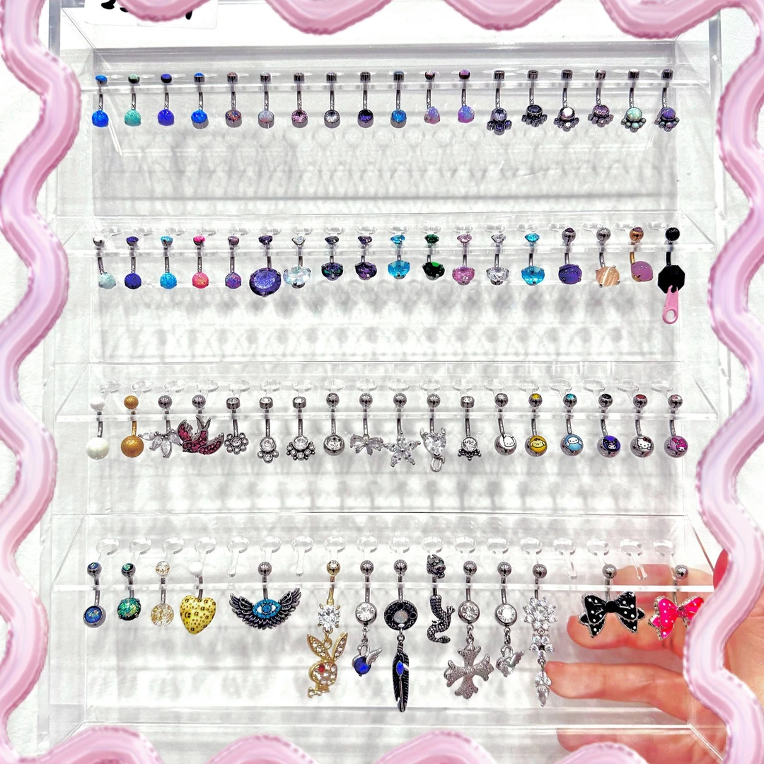 不锈钢锆石耳饰 直播间专属 【肚脐钉对对碰】钛钢