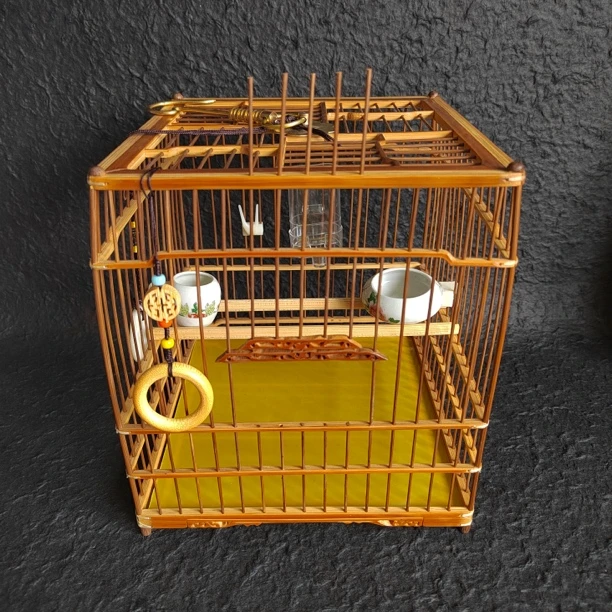 绣眼鸟笼精工祥云纹门绣眼扎弦亮丝笼全配精工扎弦绣眼笼手工制作