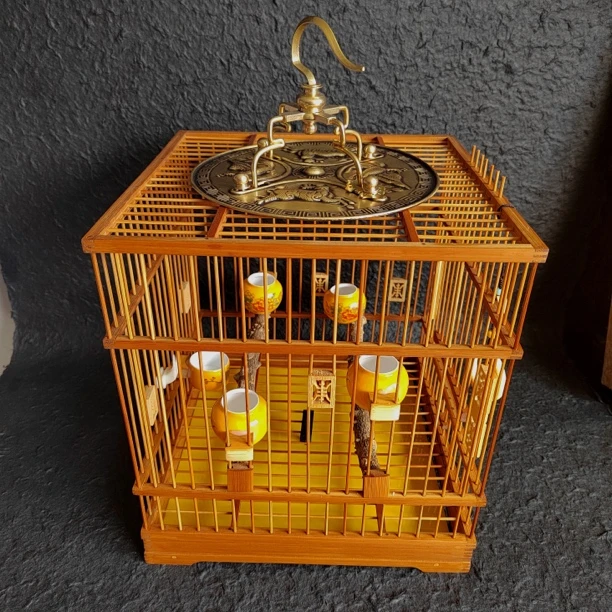 竹制鸟笼方鸟笼竹绣眼鸟笼小方笼精品小号鸟笼靛颏相思贝子红子笼