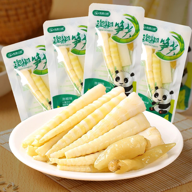 新鲜泡椒笋尖开袋即食山椒脆竹笋片解馋小包装零食下饭菜小吃散装