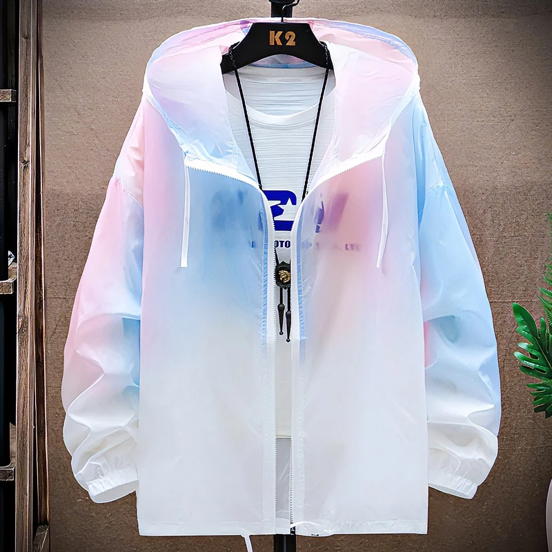 夏季渐变色凉感防晒衣服男女款潮牌ins轻薄透气户外钓鱼皮肤风衣