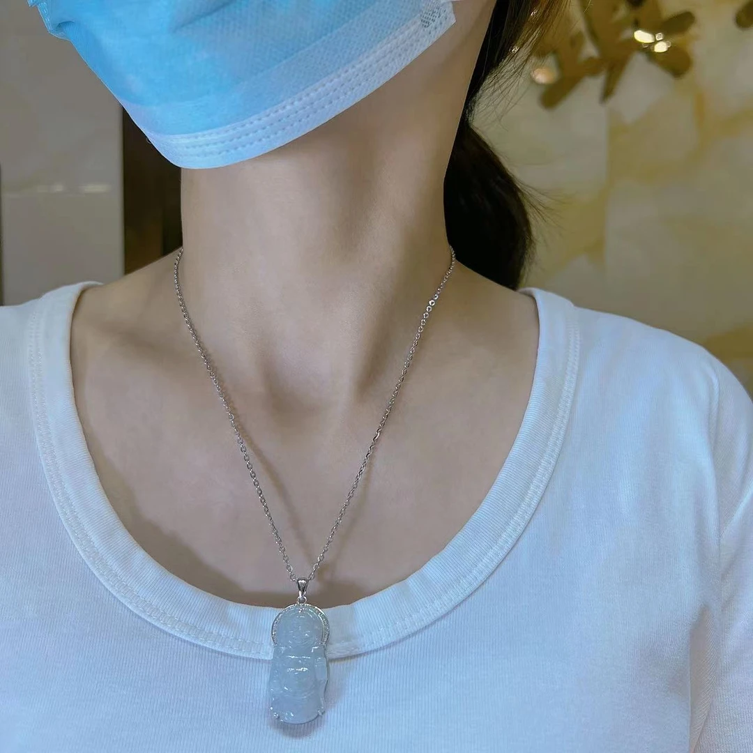 坠链均925银 旺莱 803 站佛布袋佛银坠子银链子186 凤梨严选