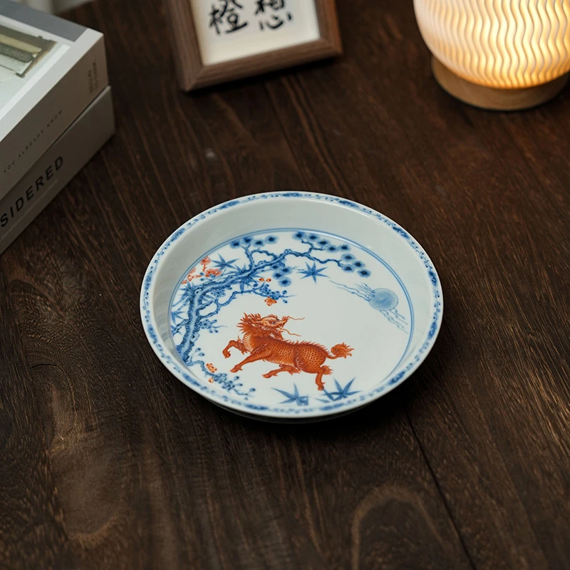 望月怀古青花矾红麒麟望月怀古壶承wyy230