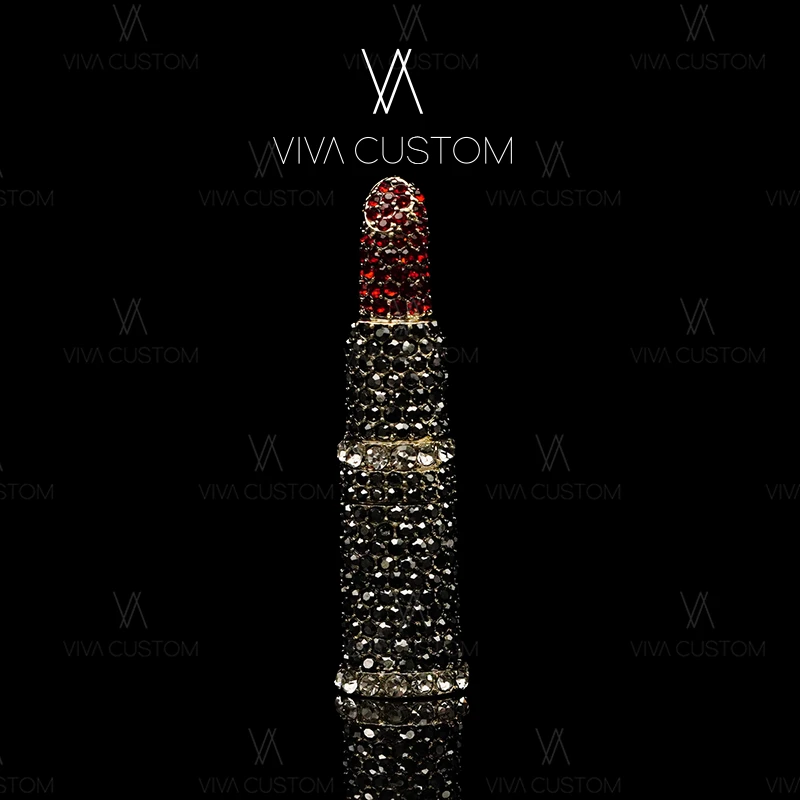 合金合成锆石胸针 （HD系列）时尚满镶气质口红胸针