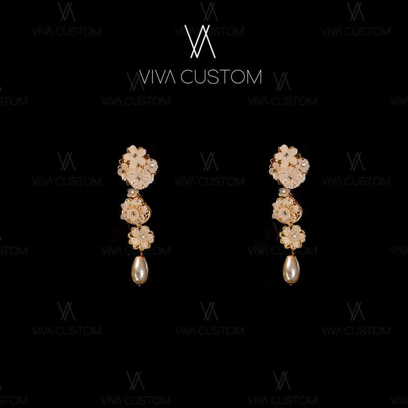 合金仿珍珠项链 （珠华旧梦系列）精致优雅珠珠冰花耳拍