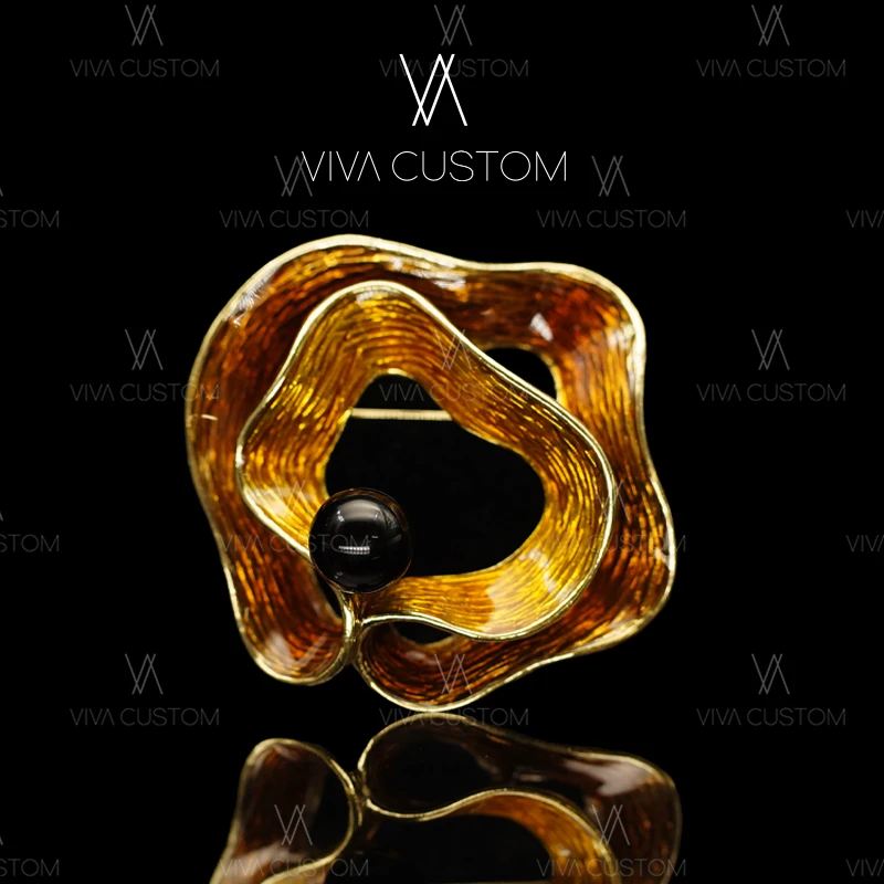 合金胸针 (经典再现系列)扭曲漩涡不规则胸针 ZD090