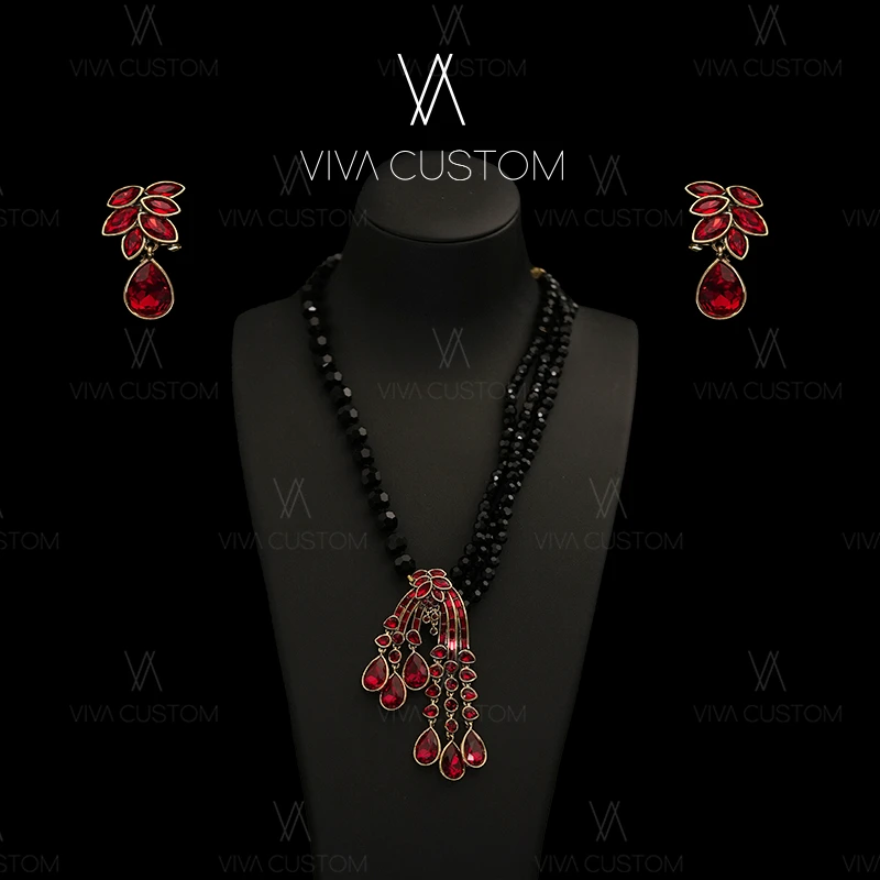 合金项链 (HD系列)优雅雨滴连珠套装