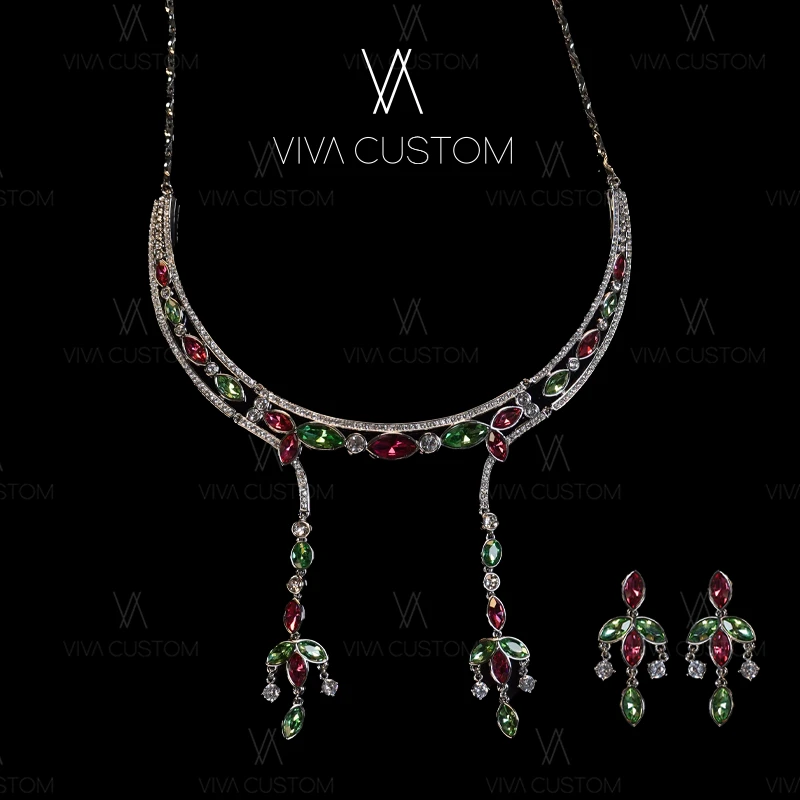 铜合金合成锆石耳饰 (昨日重现系列)精致典雅四叶草套装