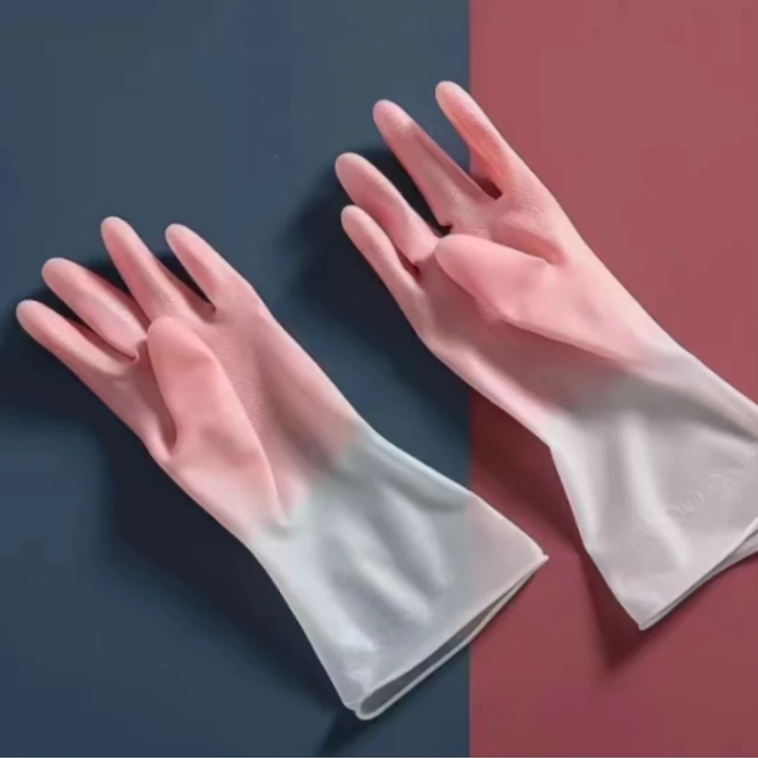 时尚家务手套家务好帮手PVC耐磨水洗多功能防水印花家务薄款