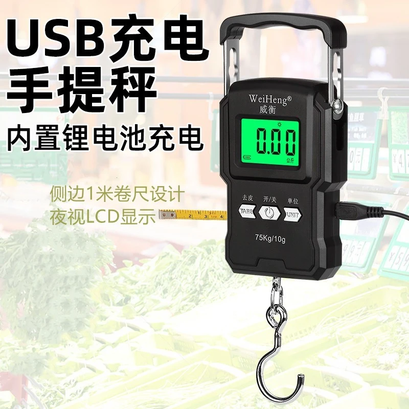 充电手提秤快递秤旅游行李秤威衡电子秤弹簧称买菜秤钓鱼秤吊钩秤