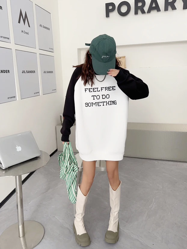 女士拼色卫衣2703